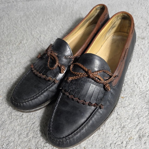 Allen Edmonds Woodstock Leather Kiltie Braided Tassel Loafers Shoes 14 B USA VTG main image 10